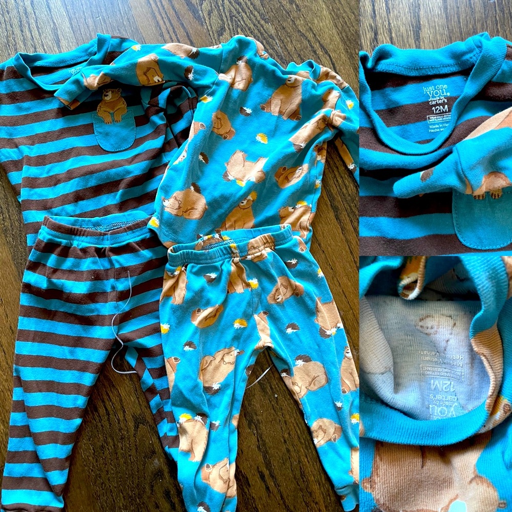 Carters baby boy 18m pj bundle